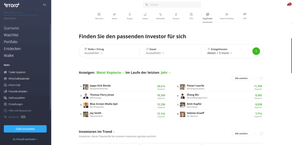 eToro Copy Trading